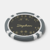 Goldschneeflocken auf grau pokerchips (Einzeln)