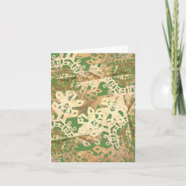 Goldschneeflocken auf Grün Feiertagskarte