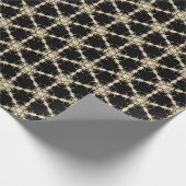 Goldschneeflocken auf schwarz geschenkpapier (Ecke)