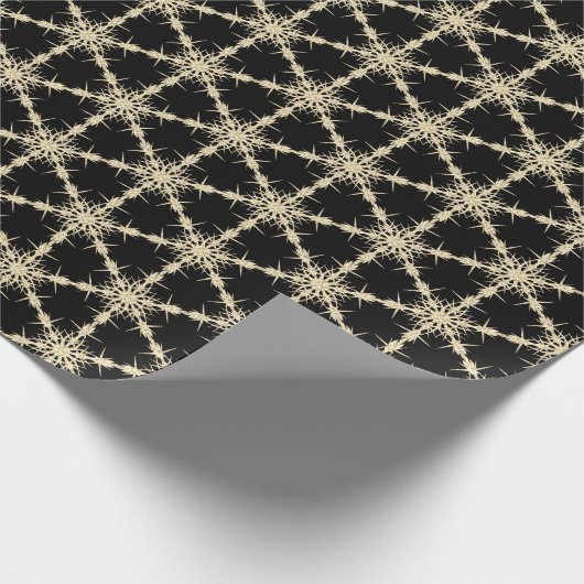 Goldschneeflocken auf schwarz geschenkpapier (Ecke)