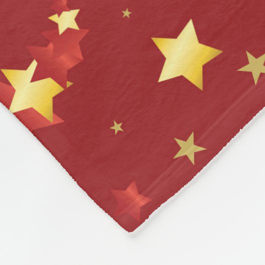 Goldschneeflocken auf Weihnachts Rot Fleecedecke (Ecke)