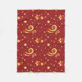 Goldschneeflocken auf Weihnachts Rot Fleecedecke (Vorderseite)