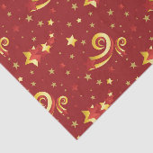 Goldschneeflocken auf Weihnachts Rot Seidenpapier (Ausschnitt)