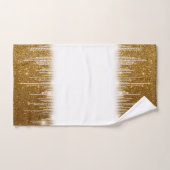 Goldschneeflocken auf weißem Glitzer Badhandtuch Set (Handtuch)