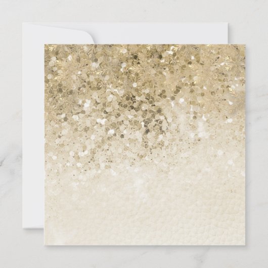 Goldschneeflocken, Balls Sequenzen Weihnachten im Einladung (Rückseite)