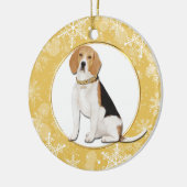 Goldschneeflocken-Beagle Keramik Ornament (Links)