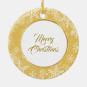 Goldschneeflocken-Beagle Keramik Ornament (Hinten)