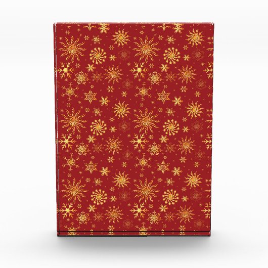 Goldschneeflocken bei dunklen Weihnachten Fotoblock (Vorderseite)