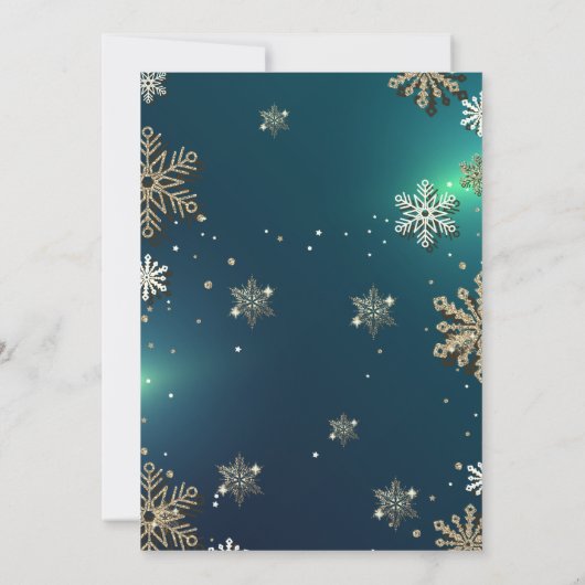 Goldschneeflocken, Champagner Glass Company Party Einladung (Rückseite)