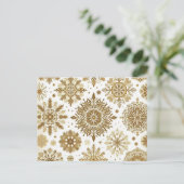 Goldschneeflocken Feiertagspostkarte (Stehend Vorderseite)