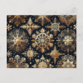 Goldschneeflocken Feiertagspostkarte (Vorderseite)