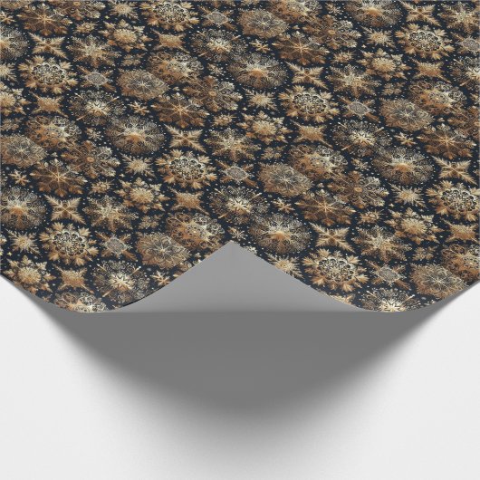 Goldschneeflocken Geschenkpapier (Ecke)