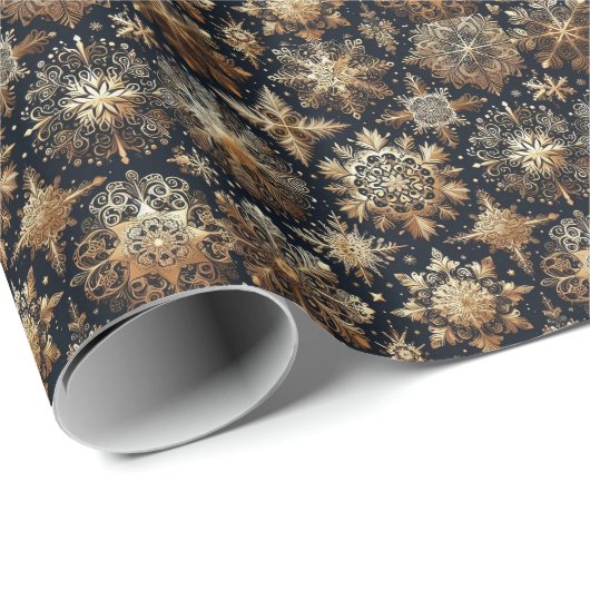 Goldschneeflocken Geschenkpapier (Rolleneckpunkt)