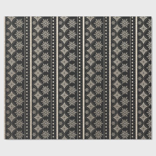 Goldschneeflocken Geschenkpapier (Flach)