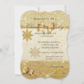 Goldschneeflocken, Glitterie, Weihnachtsgebäck der Einladung (Vorderseite)