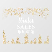 Goldschneeflocken-Glitzer im Winterverkauf Fensteraufkleber (Blatt)