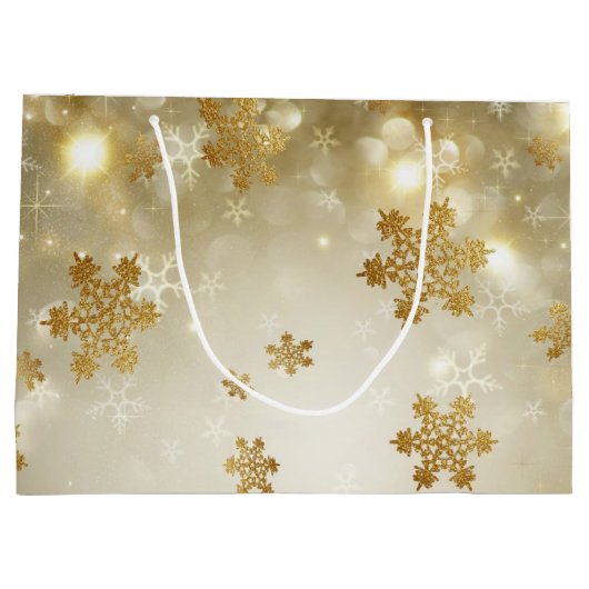 Goldschneeflocken Große Geschenktüte (Rückseite)