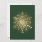 Goldschneeflocken Hochzeitsdinner Probe Einladung (Rückseite)