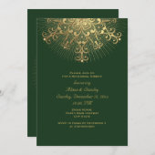 Goldschneeflocken Hochzeitsdinner Probe Einladung (Vorne/Hinten)