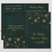 Goldschneeflocken Hochzeitsprogramme gefaltet (Vorne/Hinten)