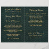 Goldschneeflocken Hochzeitsprogramme gefaltet (Rückseite)