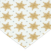 Goldschneeflocken im weißen Winter Tischdecke (Schrägansicht)