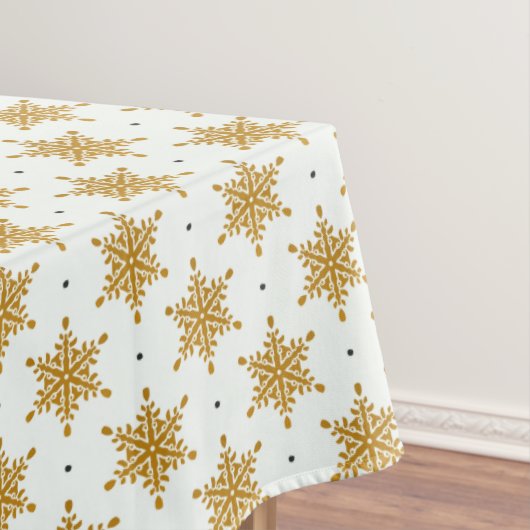 Goldschneeflocken im weißen Winter Tischdecke (Beispiel)