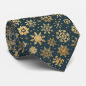 Goldschneeflocken in dunkelblau krawatte (Gerollt)