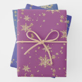 Goldschneeflocken Lila Geschenkpapier Set (Beispiel)