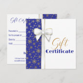 Goldschneeflocken Luxus White Bow Blue (Vorne/Hinten)