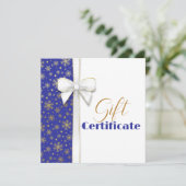 Goldschneeflocken Luxus White Bow Blue (Stehend Vorderseite)