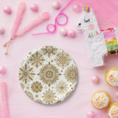 Goldschneeflocken Pappteller (Party)