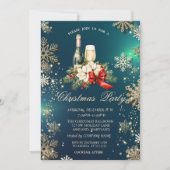 Goldschneeflocken,Poinsettia Party Einladung (Vorderseite)