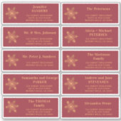 Goldschneeflocken-Rote Gästetiketten Aufkleber (Vorderseite)