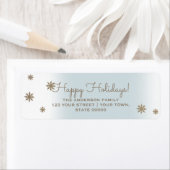 Goldschneeflocken. Rücksendeadressen-Aufkleber (Insitu)