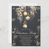 Goldschneeflocken, Vintage Balls Dunkles Company P Einladung (Vorderseite)