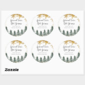 Goldschneeflocken Wald Hand Sanitizer Label Runder Aufkleber (Blatt)