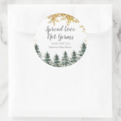 Goldschneeflocken Wald Hand Sanitizer Label Runder Aufkleber (Tasche)