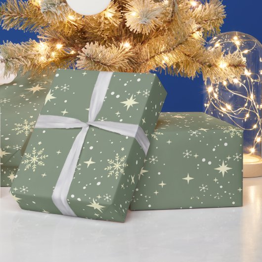 Goldschneeflocken Wasserfarbe Glitterie Geschenk Geschenkpapier (Feiertage)