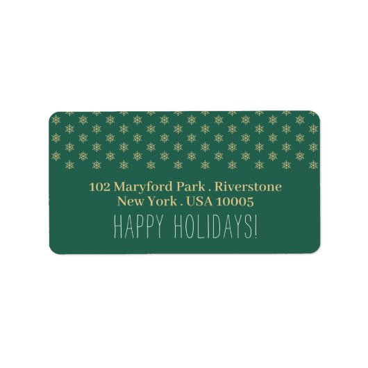 Goldschneeflocken, Weihnachten Adressaufkleber (Vorne)