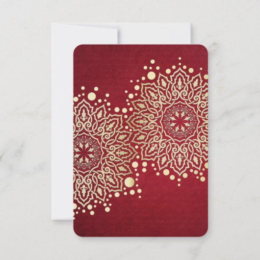 Goldschneeflocken - Weihnachten Save the Date (Rückseite)