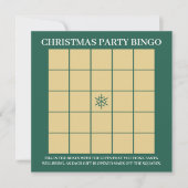 Goldschneeflocken, Weihnachts-Party Bingo Einladung (Vorderseite)