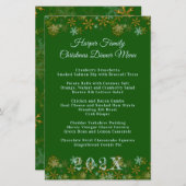 Goldschneeflocken Weihnachtsabendmenü Vorlage (Vorne/Hinten)