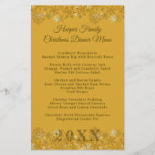 Goldschneeflocken Weihnachtsabendmenü Vorlage (Vorderseite)