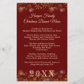 Goldschneeflocken Weihnachtsabendmenü Vorlage (Vorderseite)