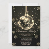 Goldschneeflocken, Weihnachtsball 2022 Party Einladung (Vorderseite)
