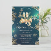 Goldschneeflocken, Weihnachtsbälle, Reineer Compan Einladung (Stehend Vorderseite)