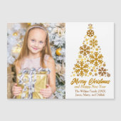 Goldschneeflocken Weihnachtsbaum Foto Magnetkarte (Vorderseite)
