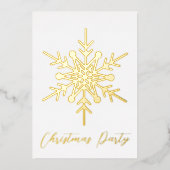 Goldschneeflocken Weihnachtsfeiertage real Party E Folieneinladung (Vorderseite)