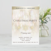 Goldschneeflocken Weihnachtsfest im Unternehmen - Einladung (Stehend Vorderseite)